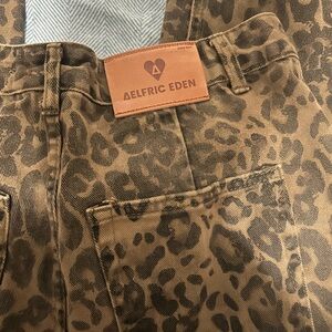 Aelfric Eden Brown Leopard Print Trousers
